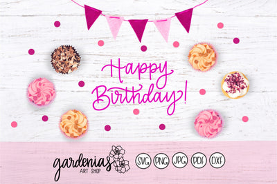Happy Birthday Simple SVG Gardenias Art Shop 