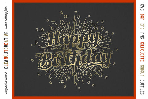 Happy Birthday Plotter File SVG DXF PNG Lettered (Download Now) 