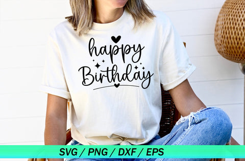 Happy Birthday Svg, Birthday Svg cut file, Birthday Saying Svg, Birthday Cut File, Birthday Shirt Svg, Birthday Party, Eps, Dxf, Png SVG MD mominul islam 