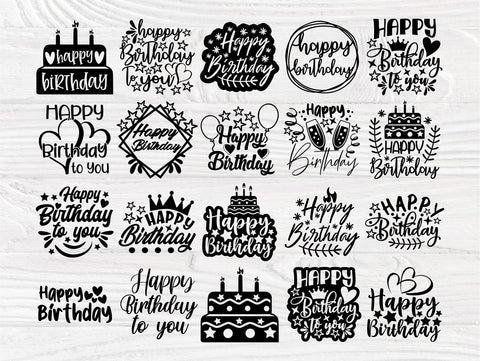 Happy Birthday SVG Bundle, Birthday cake Svg SVG TonisArtStudio 