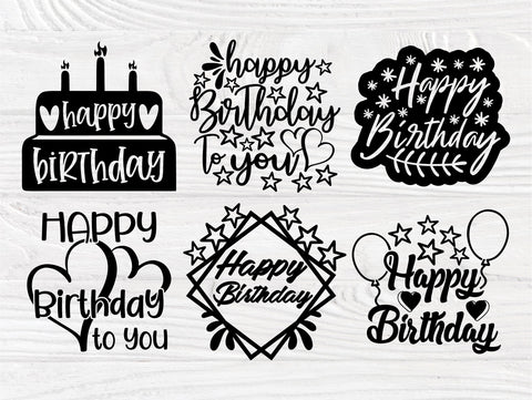 Happy Birthday SVG Bundle, Birthday cake Svg SVG TonisArtStudio 