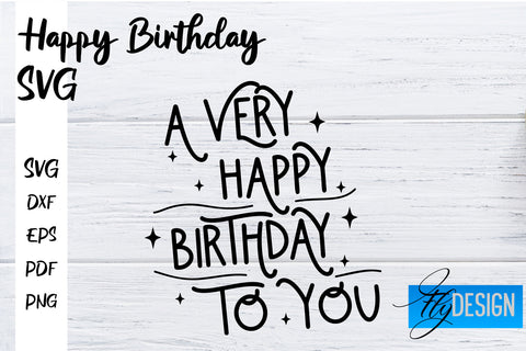 Happy Birthday SVG Bundle | Happy Birthday Quotes Design SVG Fly Design 