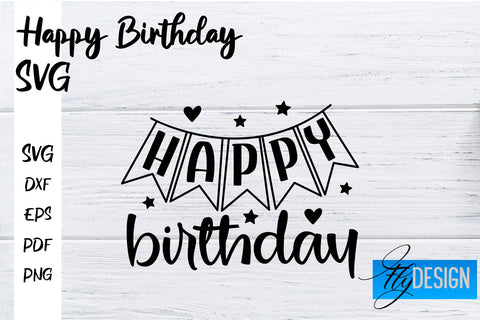 Happy Birthday SVG Bundle | Happy Birthday Quotes Design SVG Fly Design 