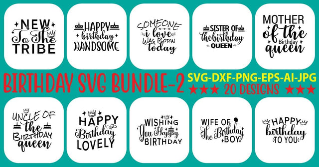 Happy Birthday SVG Bundle SVG Syaman 