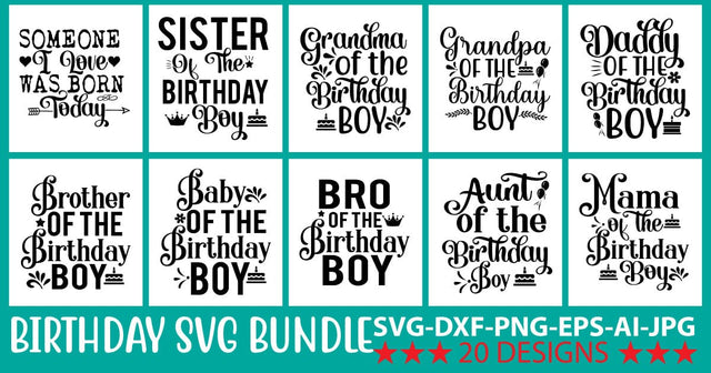 Happy Birthday SVG Bundle SVG Syaman 