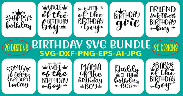 Happy Birthday SVG Bundle SVG Syaman 