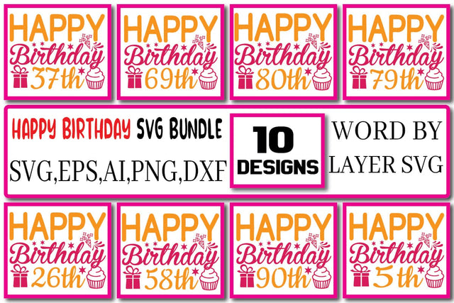Happy Birthday SVG Bundle Vol. 1 SVG Craftlabsvg24 