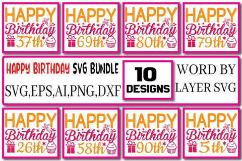Happy Birthday SVG Bundle Vol. 1 SVG Craftlabsvg24 