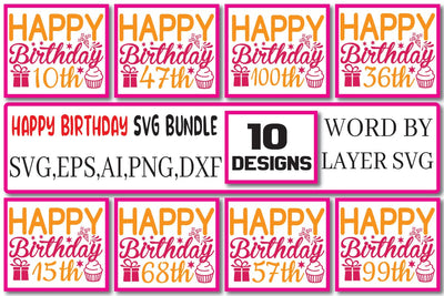 Happy Birthday SVG Bundle Vol. 2 SVG Craftlabsvg24 