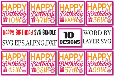 Happy Birthday SVG Bundle Vol. 2 SVG Craftlabsvg24 