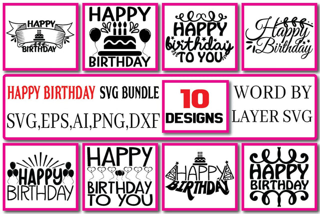 Happy Birthday SVG Bundle Vol. 3 SVG Craftlabsvg24 
