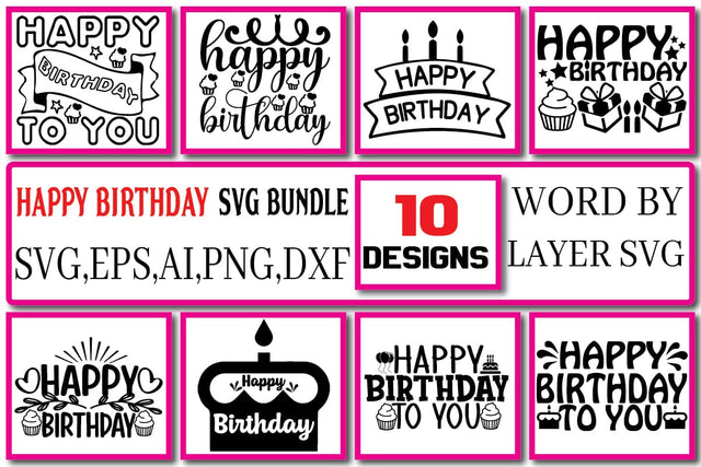 Happy Birthday SVG Bundle Vol. 4 SVG Craftlabsvg24 