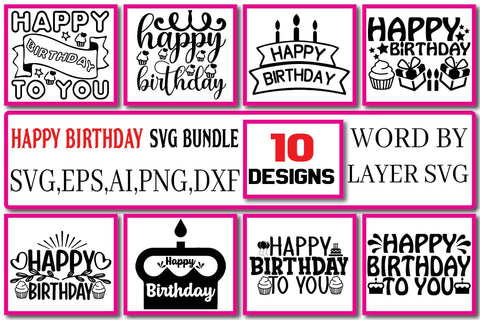 Happy Birthday SVG Bundle Vol. 4 SVG Craftlabsvg24 