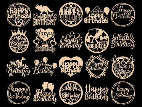 Happy Birthday SVG, Cake Topper Svg, Png SVG TonisArtStudio 