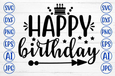HAPPY BIRTHDAY SVG Cut File SVG Syaman 