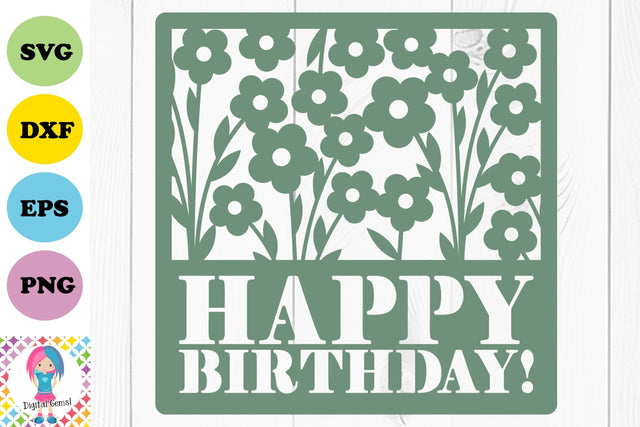 Happy Birthday SVG Digital Gems 