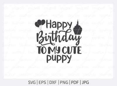 Happy birthday to my cute puppy, Birthday Dog svg, Birthday Dog Bandana, Dog Birthday svg, Funny Dog Bandana svg, Dog Life svg, Dog Mom, Dog png SVG Dinvect 