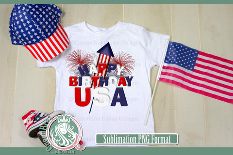 Happy Birthday USA Sublimation Sublimation QueenBrat Digital Designs 