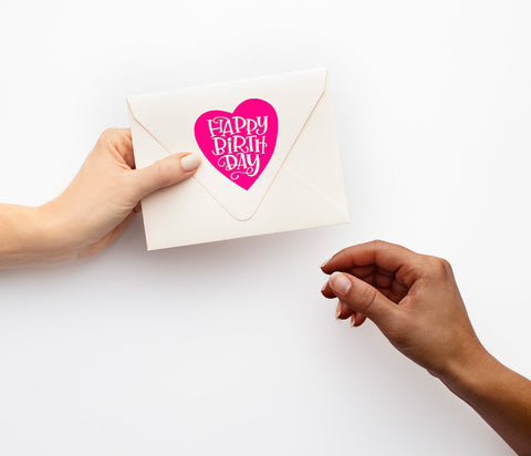 Happy Birthday with Heart Hand Lettered SVG Cut File So Cute! SVG Maple & Olive Designs 