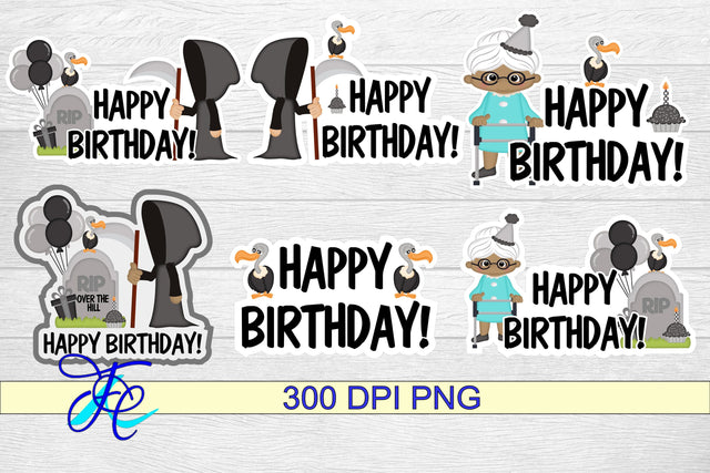 Happy Birthday Woman Stickers aa SVG Family Creations 