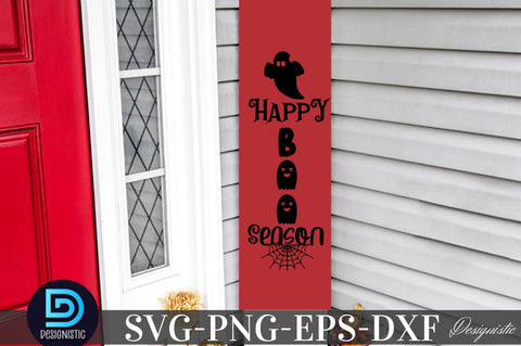 Happy Boo Season, Halloween Porch Sign Svg Design SVG DESIGNISTIC 