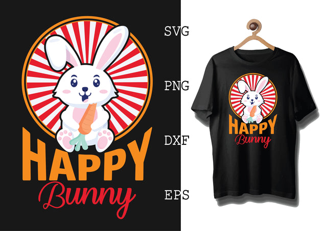 HAPPY bunny Svg, Bunny Babe Easter Svg, Bunny Svg, Welcome Spring Svg SVG DesignTShirt 
