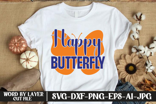 Happy Butterfly SVG CUT FILE SVG MStudio 