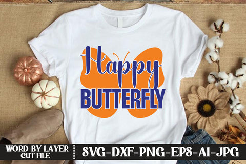 Happy Butterfly SVG CUT FILE SVG MStudio 