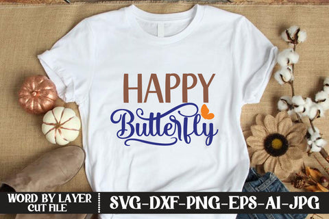 Happy Butterfly SVG CUT FILE SVG MStudio 