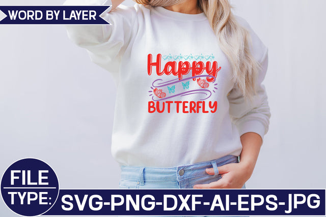 Happy Butterfly SVG Cut File SVG Studio Innate 