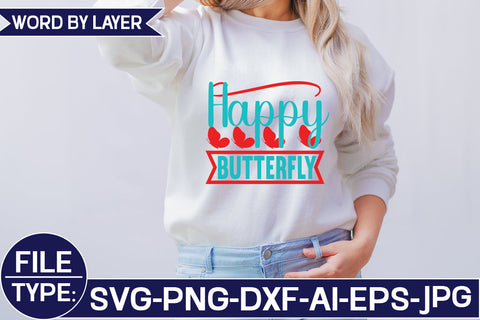 Happy Butterfly SVG Cut File SVG Studio Innate 