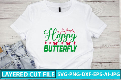 Happy Butterfly SVG Cut File SVG Syaman 