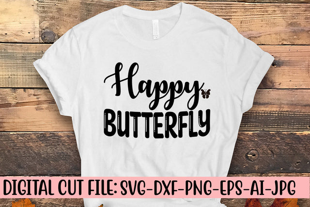 Happy Butterfly SVG Cut File SVG Syaman 