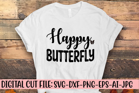 Happy Butterfly SVG Cut File SVG Syaman 