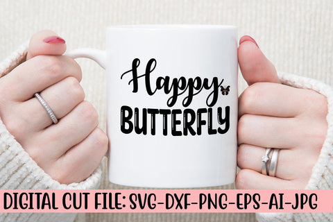 Happy Butterfly SVG Cut File SVG Syaman 
