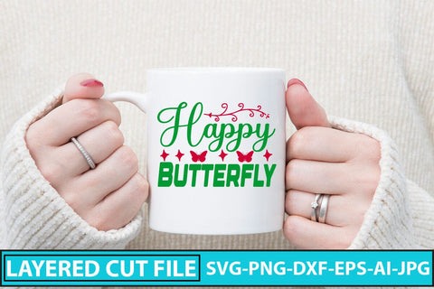 Happy Butterfly SVG Cut File SVG Syaman 