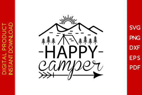 Happy Camper Camping SVG PNG PDF Cut File SVG Creativedesigntee 