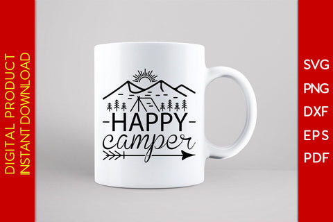 Happy Camper Camping SVG PNG PDF Cut File SVG Creativedesigntee 