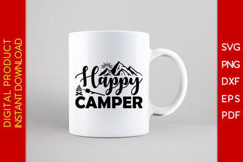 Happy Camper Camping SVG PNG PDF Cut Files SVG Creativedesigntee 