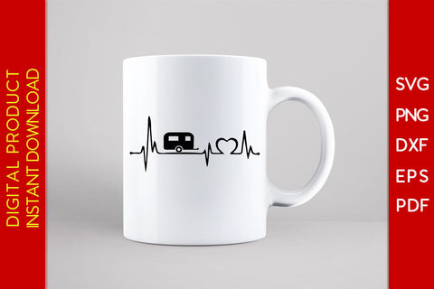 Happy Camper Heartbeat Camping SVG PNG PDF Cut File SVG Creativedesigntee 