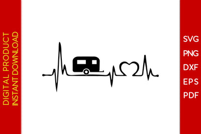 Happy Camper Heartbeat Camping SVG PNG PDF Cut File SVG Creativedesigntee 