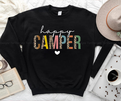 Happy Camper Leopard PNG sublimation design Sublimation ToriDesigns 