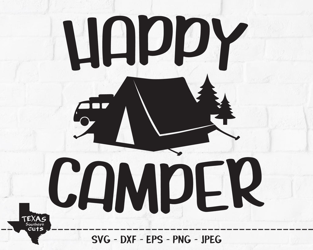 Happy Camper | Outdoor SVG - So Fontsy