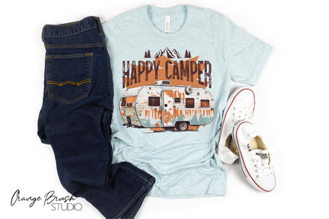 Happy Camper PNG, Summer Camping Sublimation Design Sublimation OrangeBrushStudio 