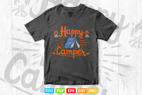 Happy Camper Shirt for Women Funny Cute Graphic Svg Cutting Files SVG DesignDestine 