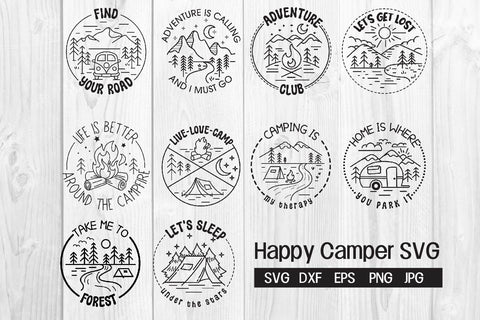 Happy camper svg bundle, Camping svg SVG dadan_pm 
