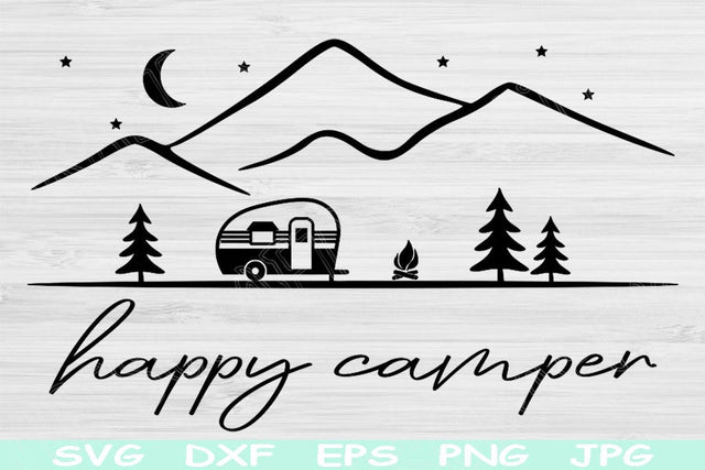 Happy Camper Svg, Camping Svg, Camp Life Svg Files For Cricut, Dxf, Eps, Png Instant Digital Download Design Cut For Glowforge, Silhouette SVG TiffsCraftyCreations 