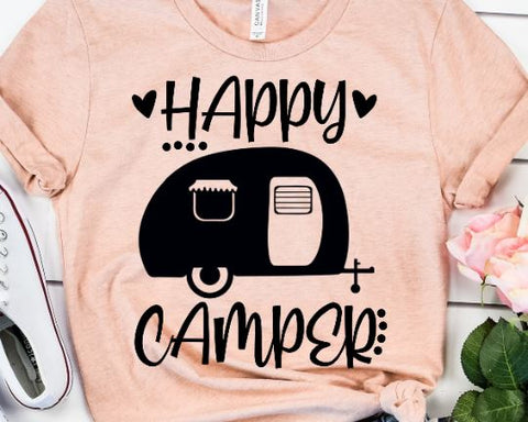 Happy Camper Svg - Camping SVG - Camp SVG - Camper SVG SVG She Shed Craft Store 