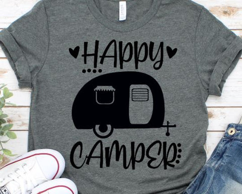 Happy Camper Svg - Camping SVG - Camp SVG - Camper SVG SVG She Shed Craft Store 