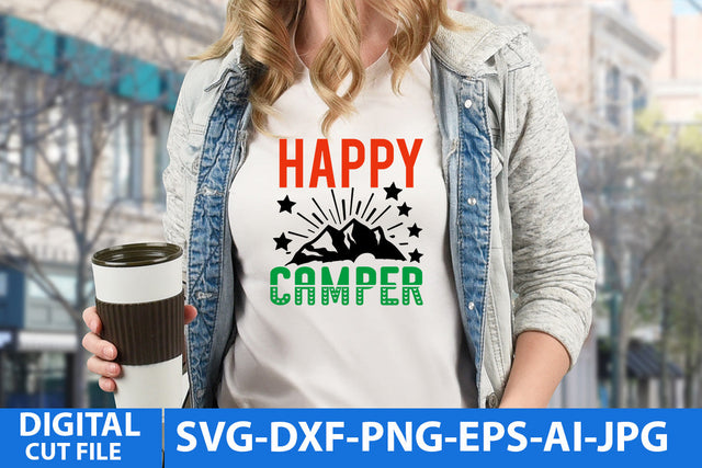 Happy Camper SVG Cut File SVG BlackCatsMedia 